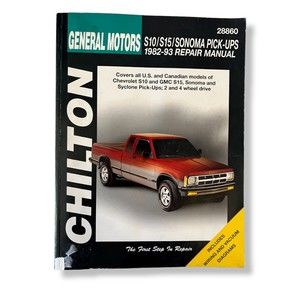 Chilton Repair Shop Manual 28860 Chevrolet GMC S10 S15 Sonoma Pick-ups 1982-93